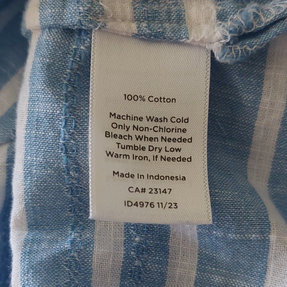 Talbots Blue & White Stripe Flutter Sleeve Blouse… - image 8